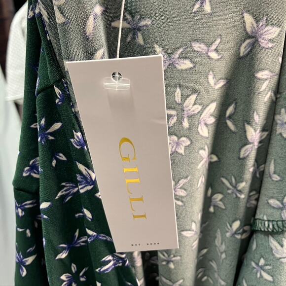 Gilli Green and Blue Floral Dress Womens M New Spring Summer Style#D17155H - Picture 14 of 16